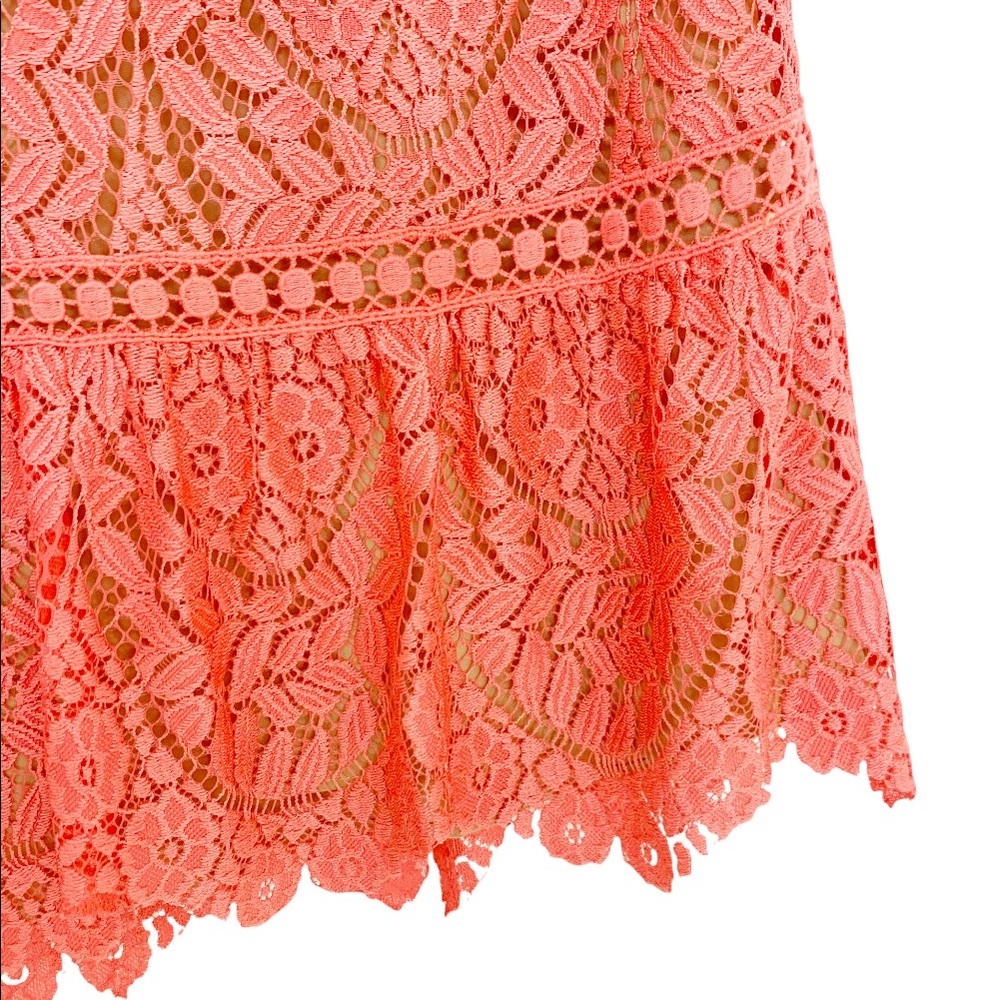 SAYLOR Dress Darian Crochet Lace Cutout Back Mini In Porcelain Rose L NWT - Picture 7 of 13